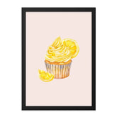 Lemon Cupcake Wall Art, Watercolor Food Print, Kitchen Decor, Bakery Wall Decor, Dessert Painting, Cute Cupcake Art Print, Sweet Treat Art - Tawshia